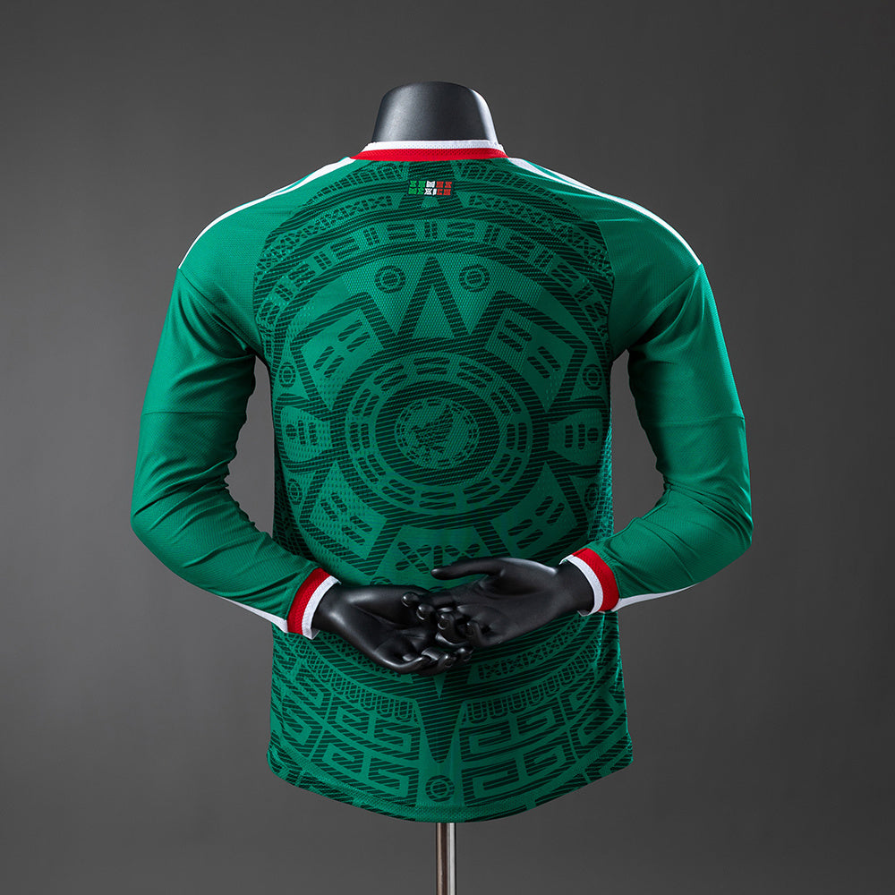1ª EQUIPACIÓN MÉXICO MUNDIAL 2026 VERSIÓN JUGADOR MANGA LARGA (RÉPLICA)