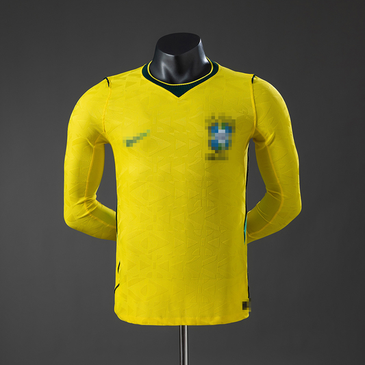 1ª EQUIPACIÓN BRASIL 2026 VERSIÓN JUGADOR MANGA LARGA (RÉPLICA)
