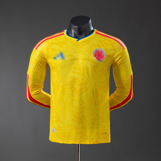 1ª EQUIPACIÓN COLOMBIA 2026 VERSIÓN JUGADOR MANGA LARGA (RÉPLICA)